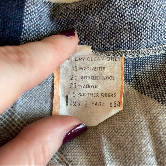 Vintage Pleated Wool Blend Skirt - Picture 4 of 4